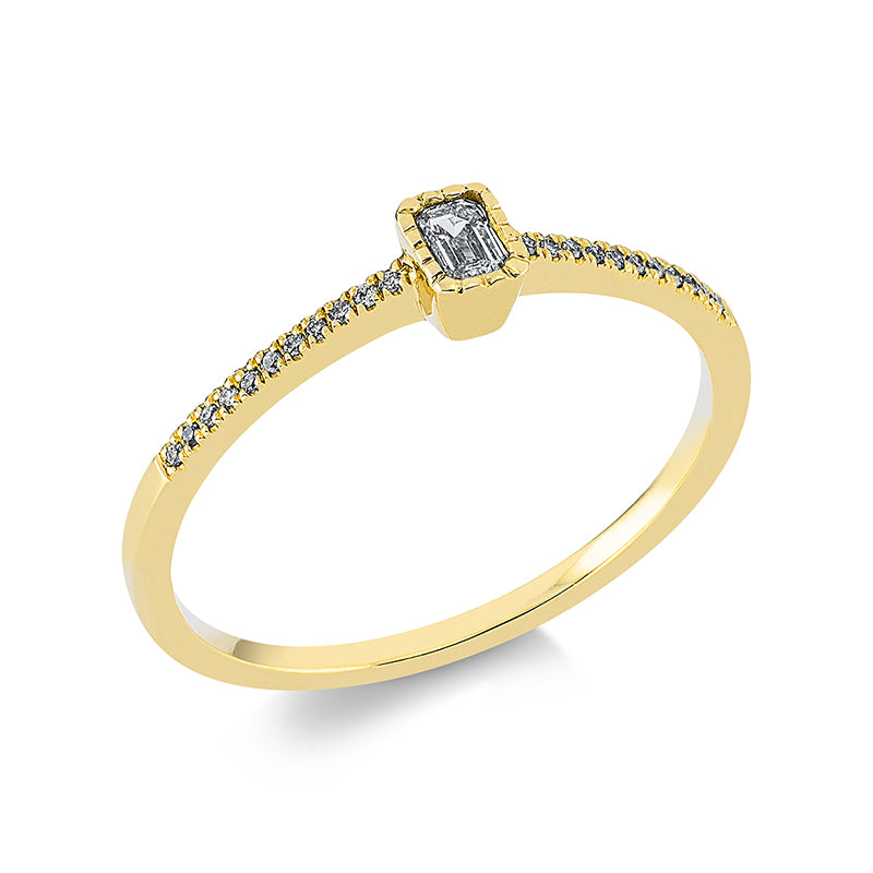 Ring    aus 750/-18 Karat Gelbgold mit 23 Diamanten 0