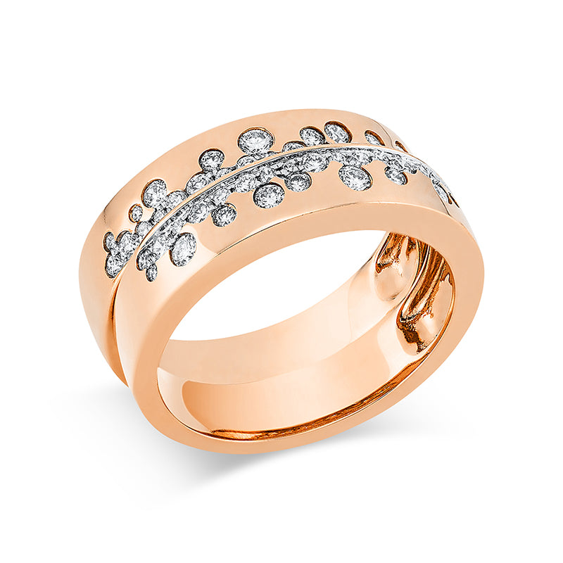 Ring    aus 750/-18 Karat Rotgold mit 56 Diamanten 0