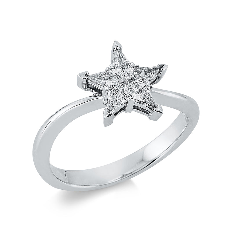 Ring    aus 750/-18 Karat Weißgold mit 5 Diamanten 0