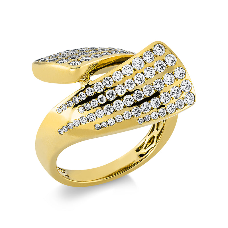 Ring    aus 750/-18 Karat Gelbgold mit 114 Diamanten 1