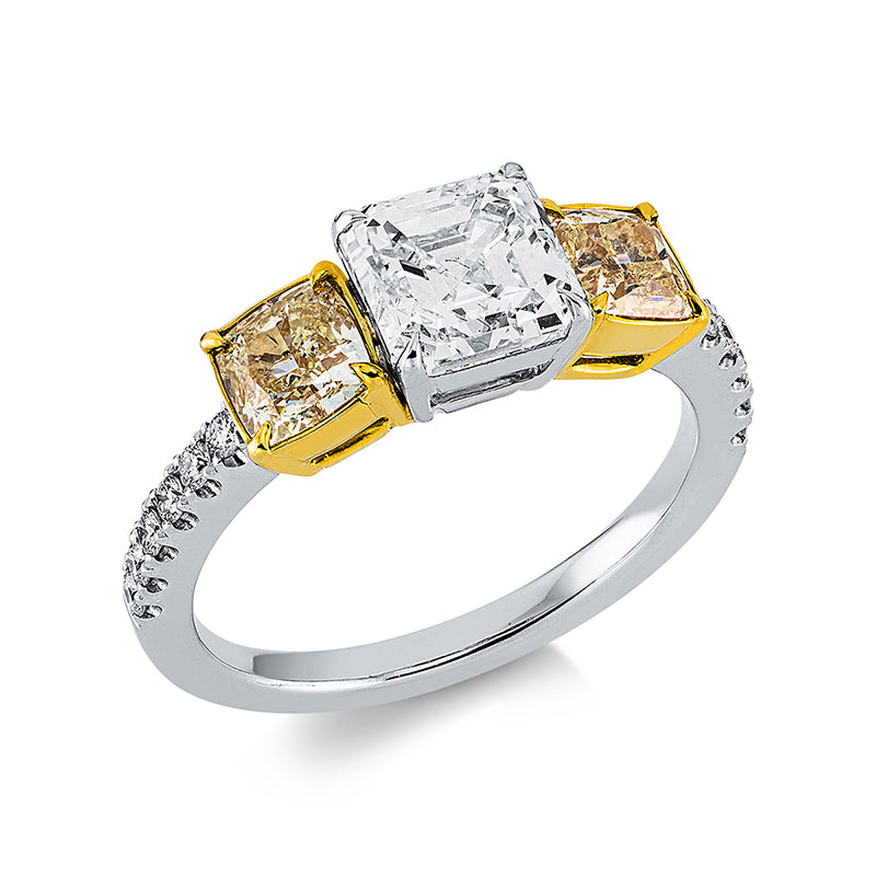 Ring    aus 750/-18 Karat Weißgold / Gelbgold mit 15 Diamanten 2