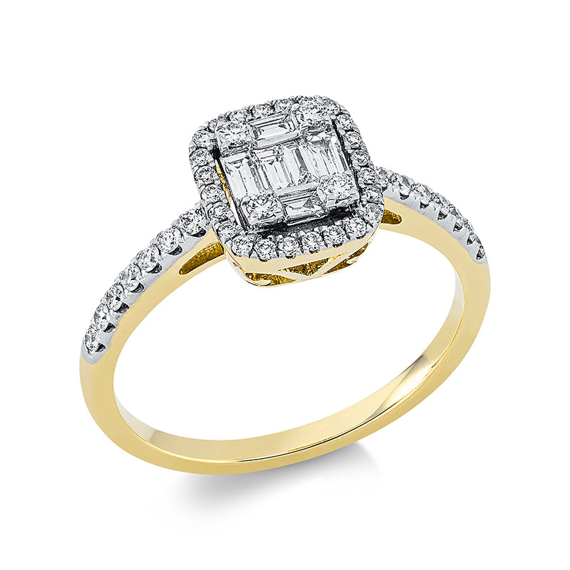 Ring    aus 750/-18 Karat Gelbgold mit 48 Diamanten 0