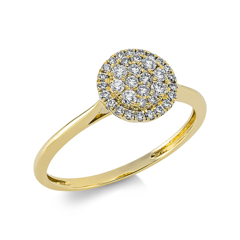 Ring    aus 750/-18 Karat Gelbgold mit 35 Diamanten 0