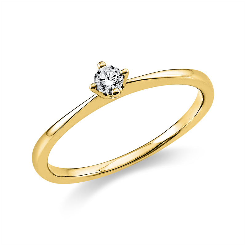 Ring    aus 750/-18 Karat Gelbgold mit 1 Diamant 0