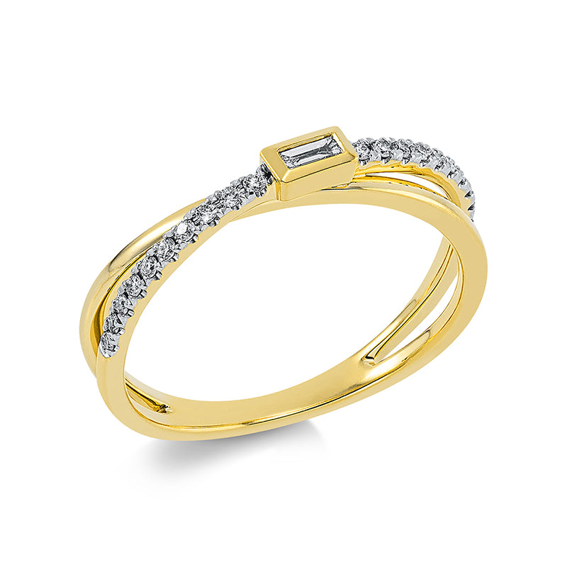 Ring    aus 750/-18 Karat Gelbgold mit 21 Diamanten 0