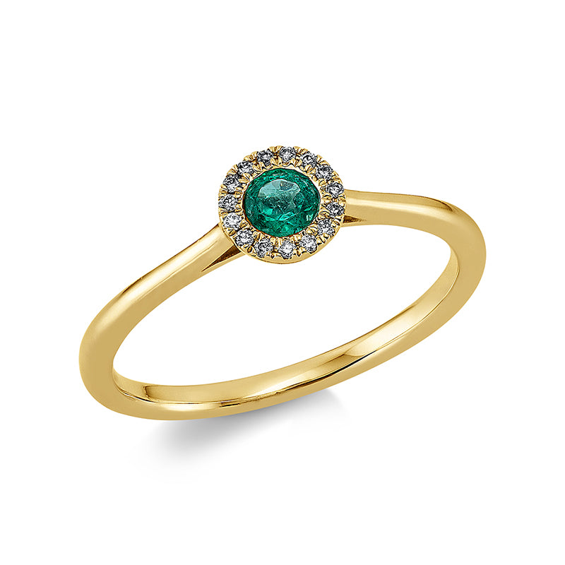 Ring aus Gold mit Diamanten mit Smaragd - 1EJ31