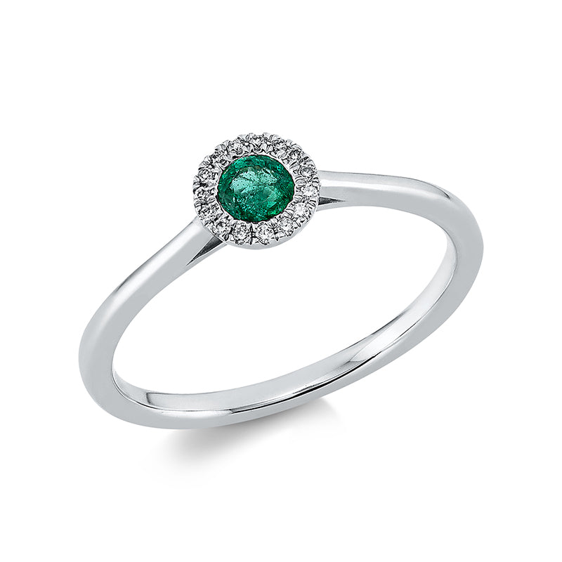 Ring aus Gold mit Diamanten mit Smaragd - 1EJ31