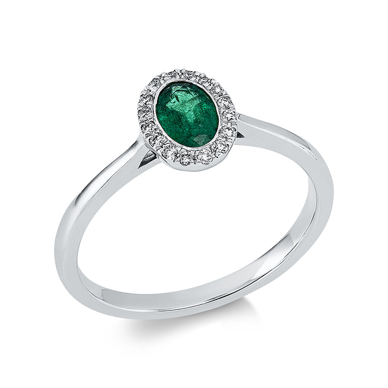 Ring aus Gold mit Diamanten mit Smaragd - 1EJ33