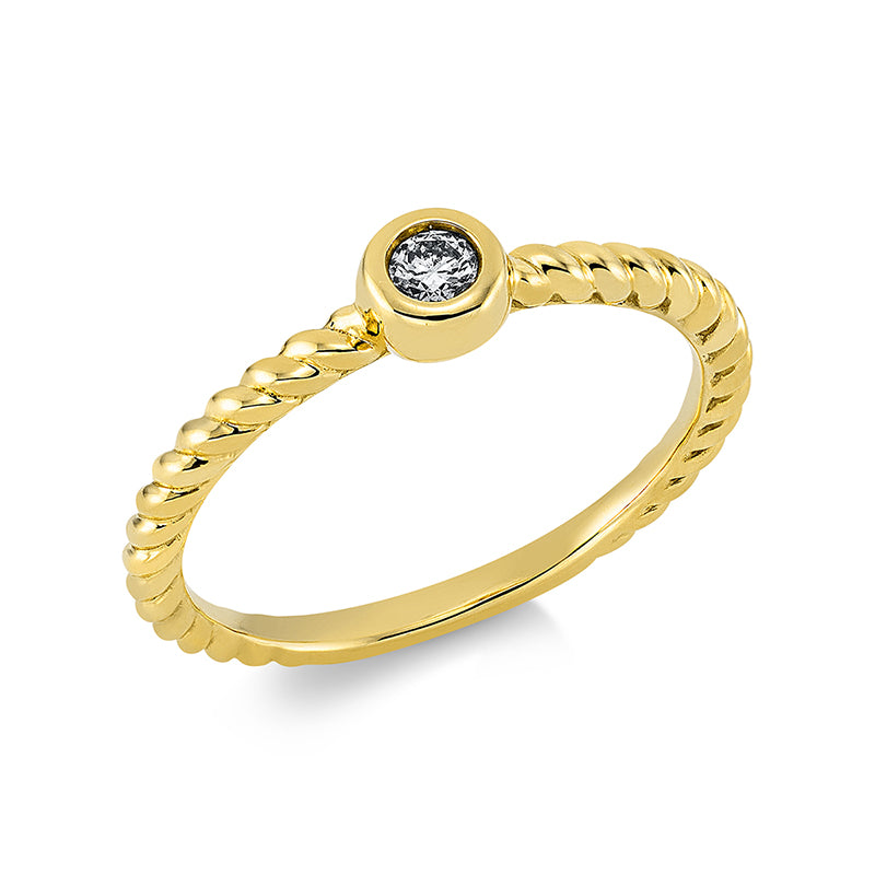 Ring    aus 750/-18 Karat Gelbgold mit 1 Diamant 0