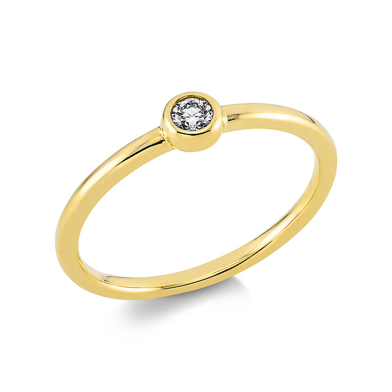 Ring    aus 750/-18 Karat Gelbgold mit 1 Diamant 0