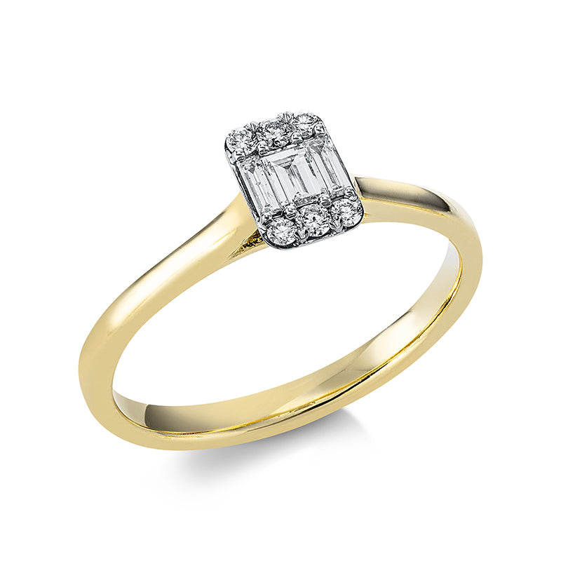 Ring    aus 750/-18 Karat Gelbgold mit 9 Diamanten 0
