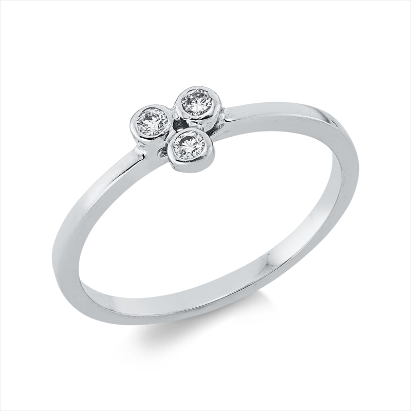 Ring    aus 585/-14 Karat Weißgold mit 3 Diamanten 0