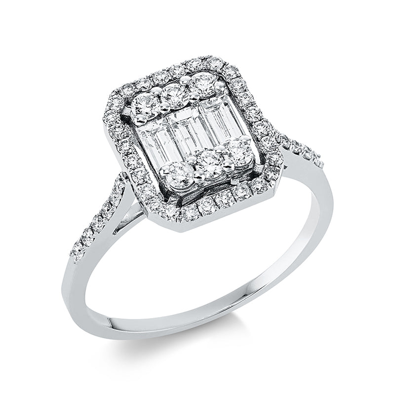 Ring    aus 585/-14 Karat Weißgold mit 49 Diamanten 0