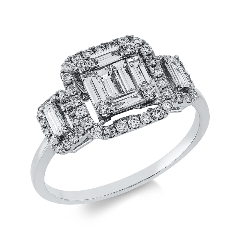 Ring    aus 585/-14 Karat Weißgold mit 64 Diamanten 0