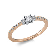 Ring aus Gold mit Diamanten, -Symbol, Fassung rhodiniert - 1EK77