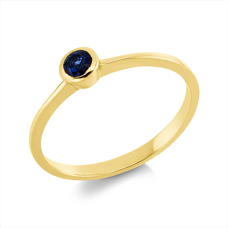 Ring mit Saphir  aus 585/-14 Karat Gelbgold  