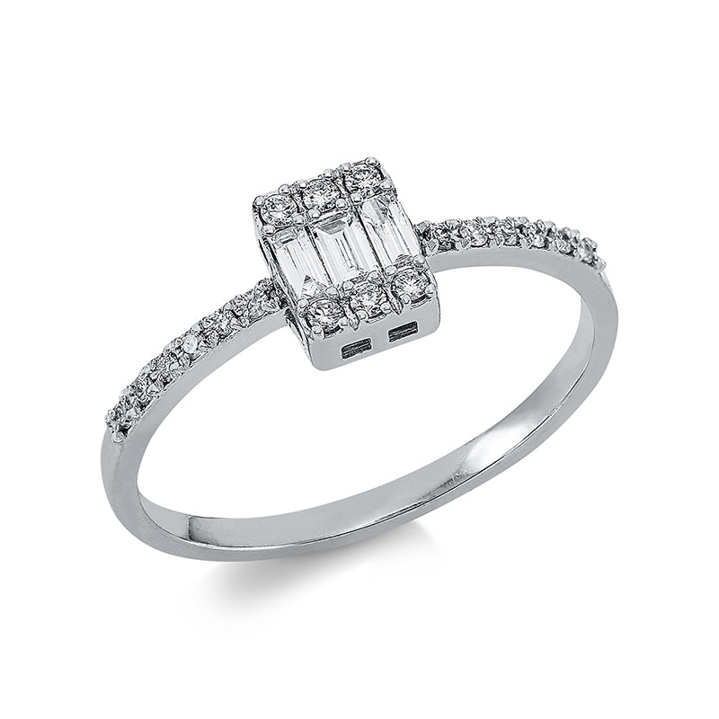 Ring    aus 585/-14 Karat Weißgold mit 21 Diamanten 0