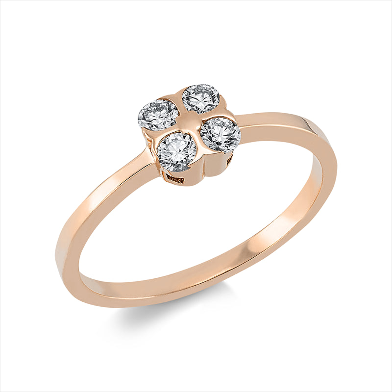 Ring    aus 585/-14 Karat Rotgold mit 4 Diamanten 0