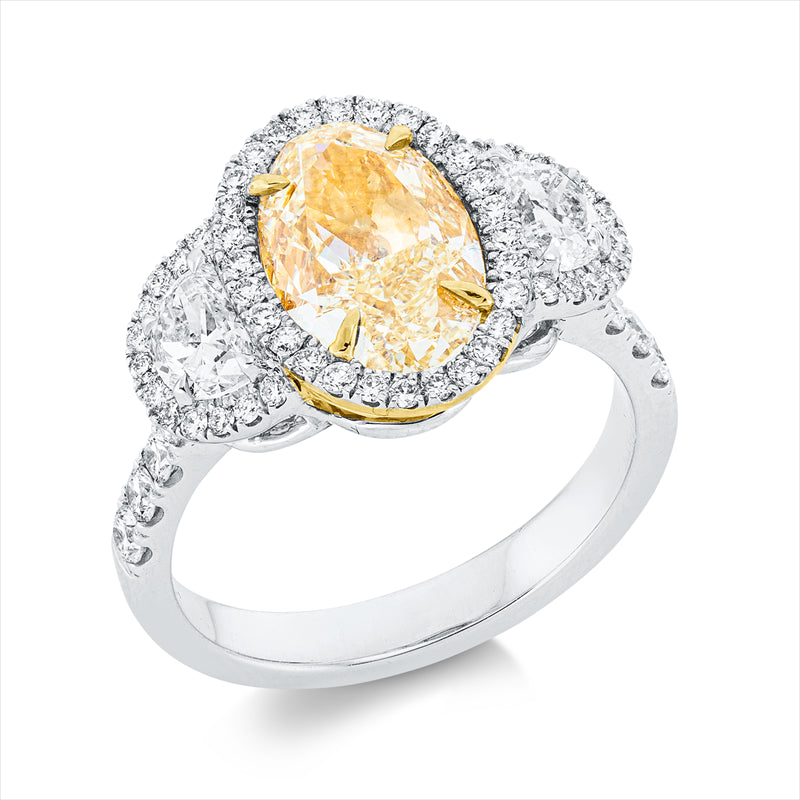 Ring    aus 750/-18 Karat Weißgold / Gelbgold mit 63 Diamanten 4