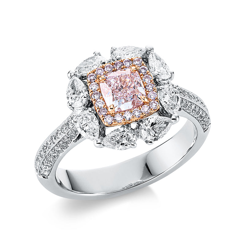 Ring    aus 750/-18 Karat Weißgold / Rotgold mit 91 Diamanten 1