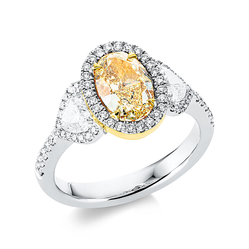 Ring    aus 750/-18 Karat Weißgold / Gelbgold mit 65 Diamanten 2