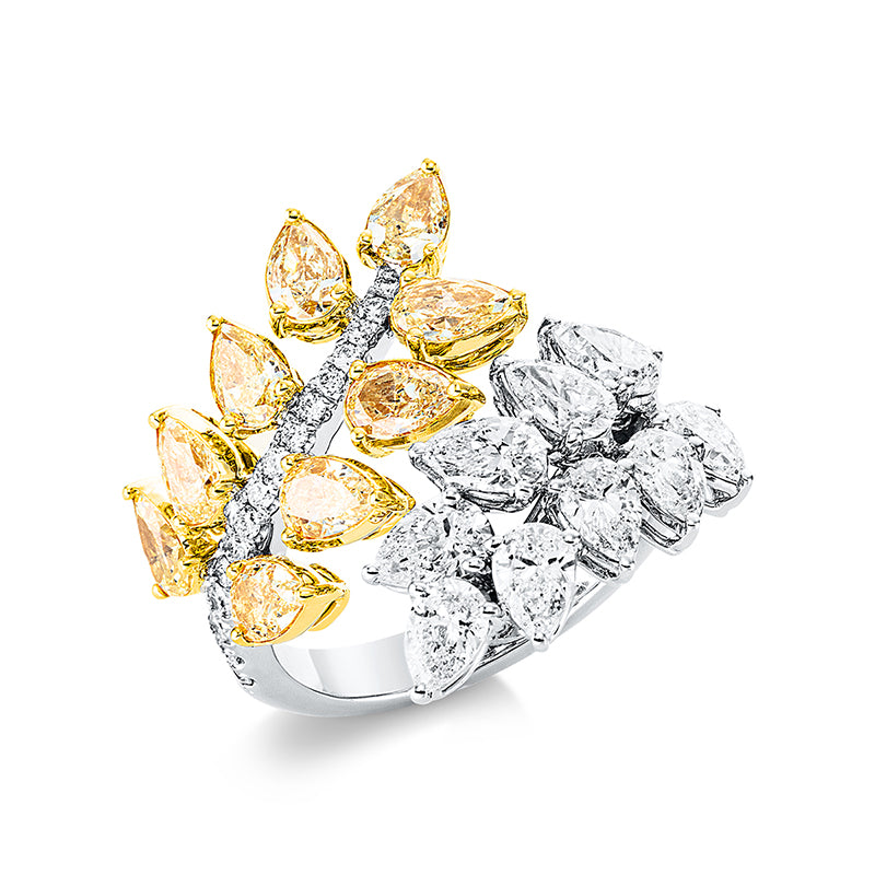 Ring    aus 750/-18 Karat Weißgold / Gelbgold mit 38 Diamanten 4