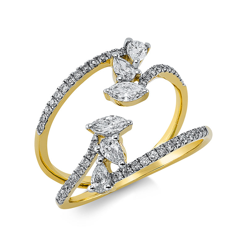 Ring    aus 750/-18 Karat Gelbgold mit 52 Diamanten 0