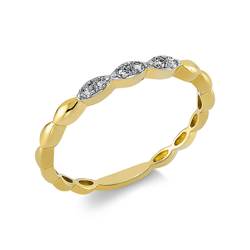 Ring    aus 585/-14 Karat Gelbgold mit 6 Diamanten 0