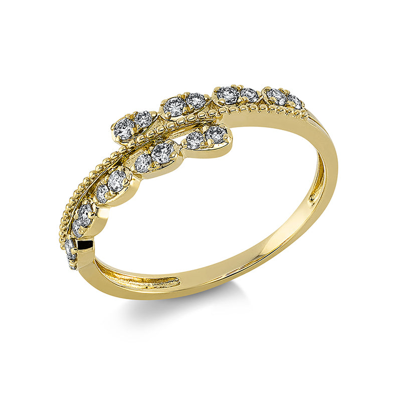 Ring    aus 585/-14 Karat Gelbgold mit 18 Diamanten 0