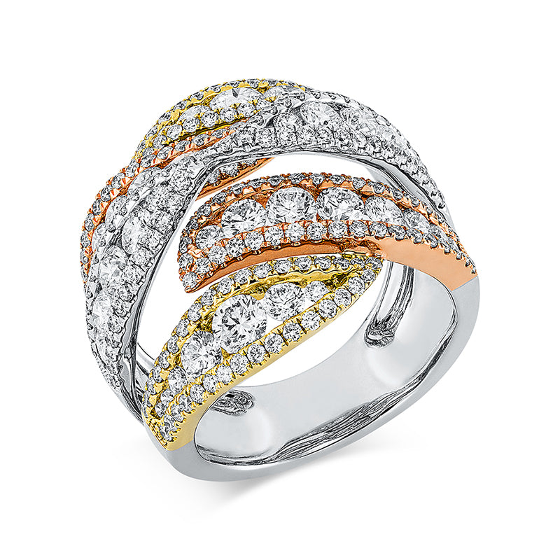 Ring    aus 750/-18 Karat Weißgold / Gelbgold / Rotgold mit 239 Diamanten 3