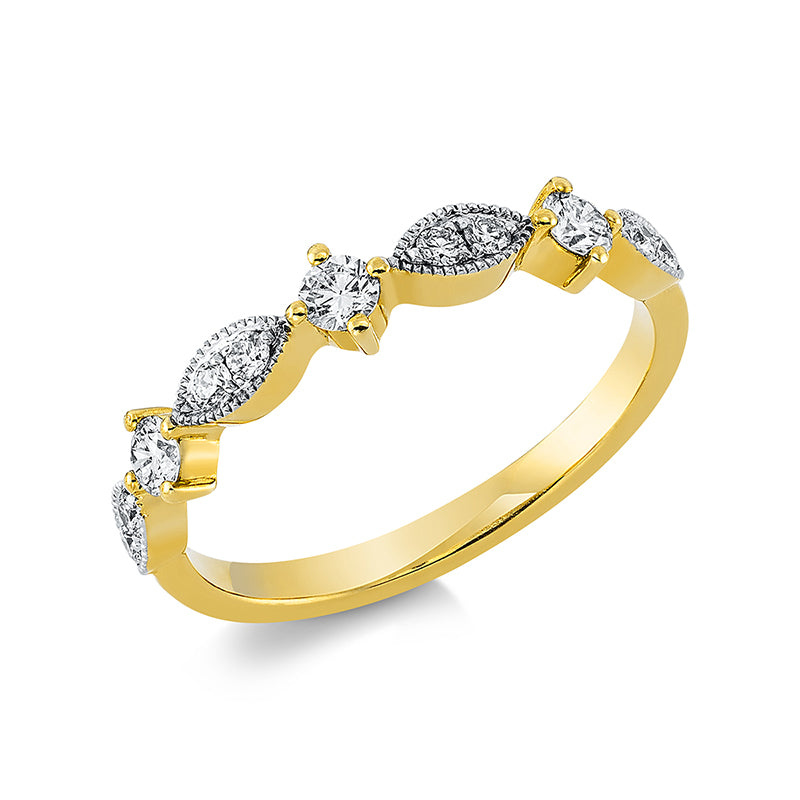 Ring    aus 750/-18 Karat Gelbgold mit 11 Diamanten 0