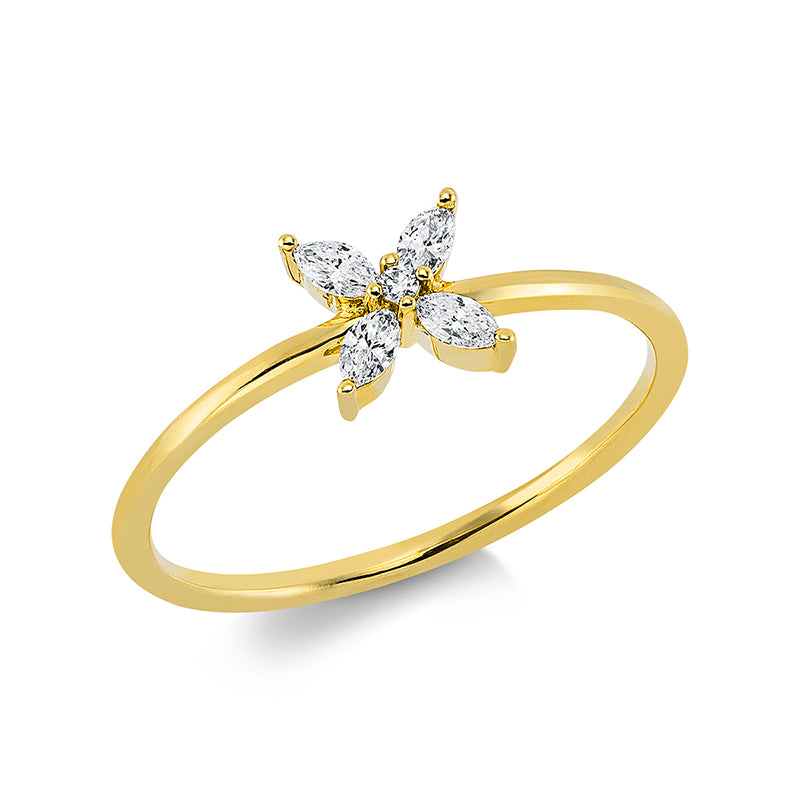 Ring    aus 750/-18 Karat Gelbgold mit 5 Diamanten 0