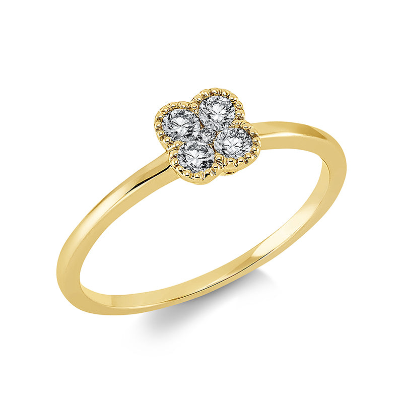 Ring    aus 750/-18 Karat Gelbgold mit 5 Diamanten 0