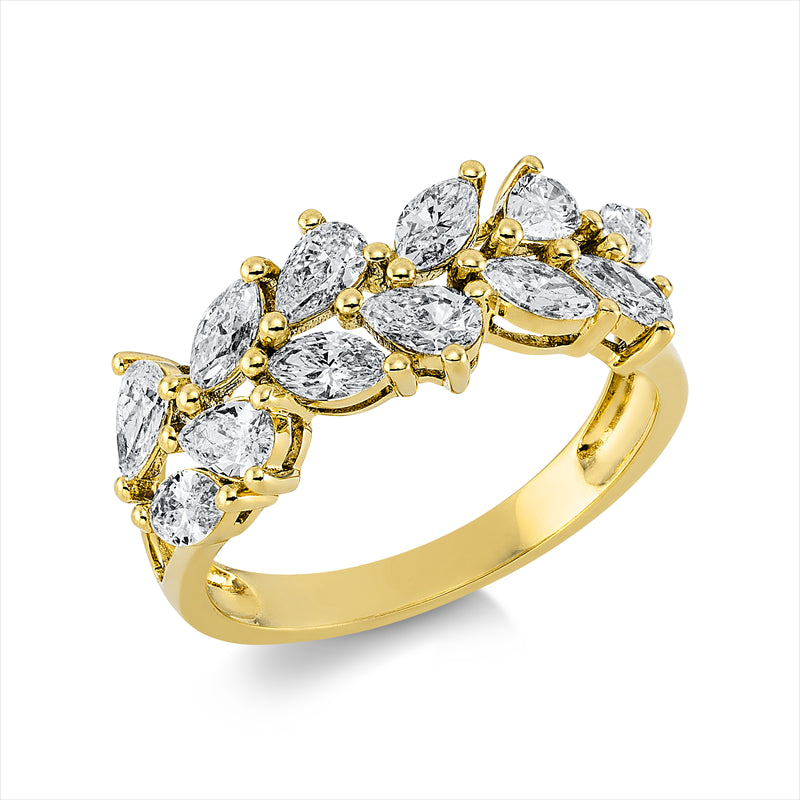 Ring    aus 750/-18 Karat Gelbgold mit 12 Diamanten 1