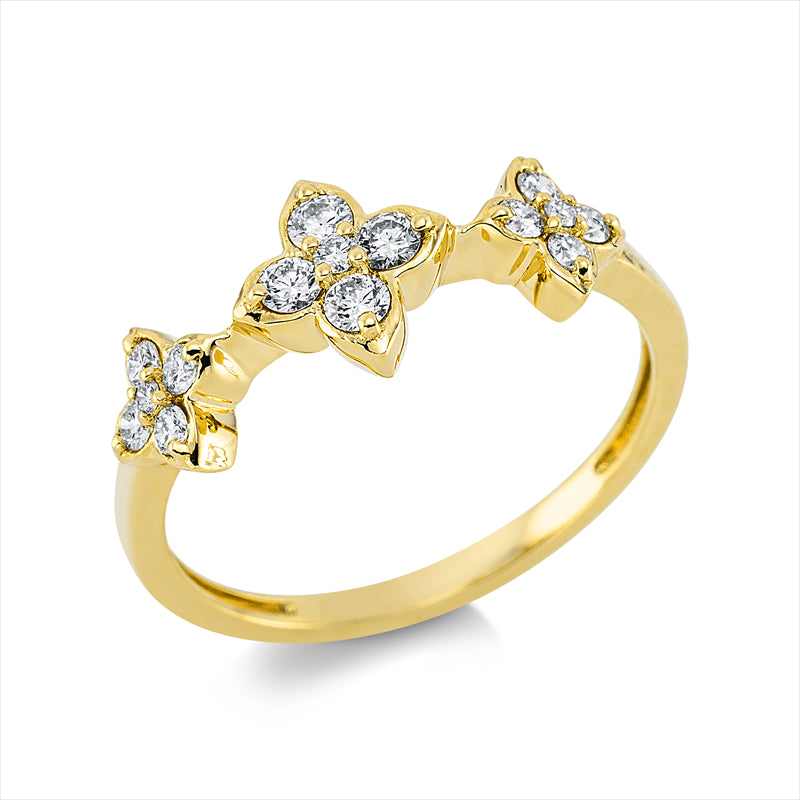 Ring    aus 750/-18 Karat Gelbgold mit 15 Diamanten 0