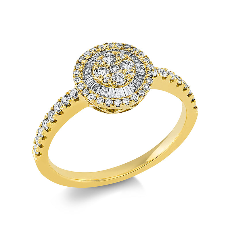 Ring    aus 750/-18 Karat Gelbgold mit 75 Diamanten 0