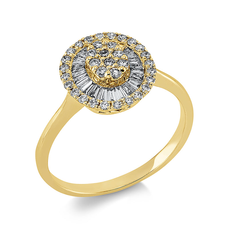 Ring    aus 750/-18 Karat Gelbgold mit 59 Diamanten 0