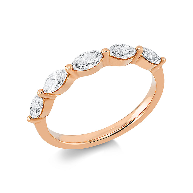 Ring    aus 750/-18 Karat Rotgold mit 5 Diamanten 0