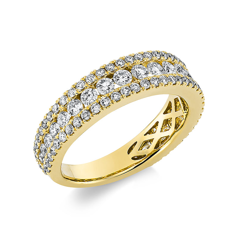Ring    aus 750/-18 Karat Gelbgold mit 98 Diamanten 1