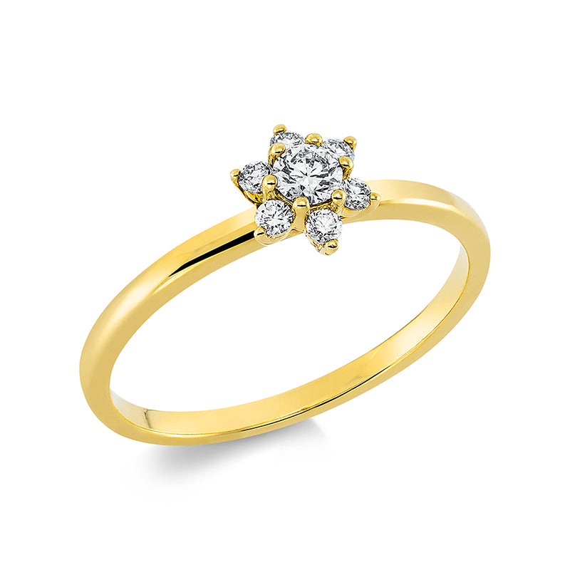 Ring    aus 750/-18 Karat Gelbgold mit 7 Diamanten 0