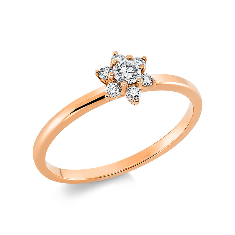 Ring    aus 750/-18 Karat Rotgold mit 7 Diamanten 0