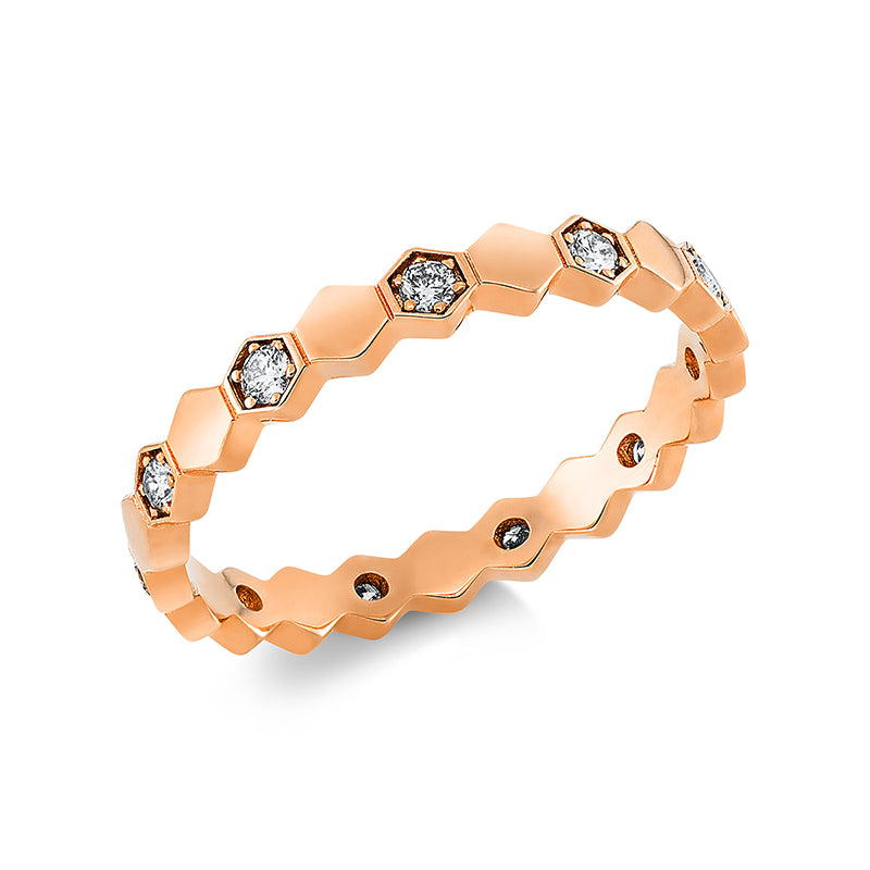 Ring    aus 750/-18 Karat Rotgold mit 11 Diamanten 0