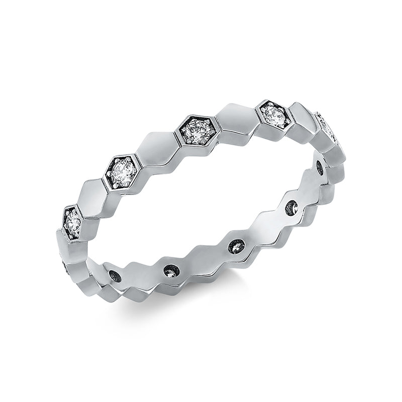 Ring    aus 750/-18 Karat Weißgold mit 11 Diamanten 0