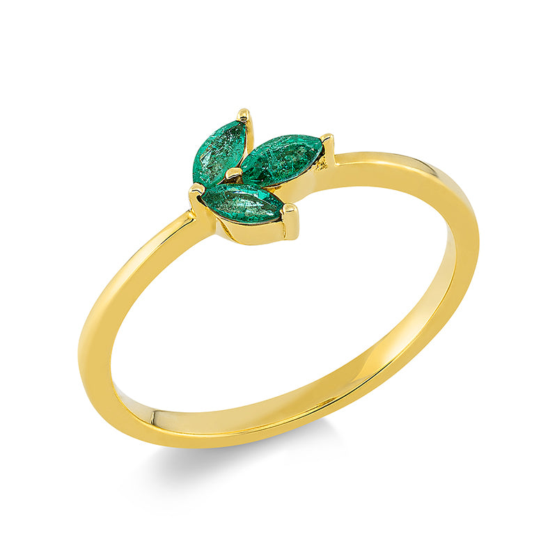 Ring mit Smaragd  aus 750/-18 Karat Gelbgold  