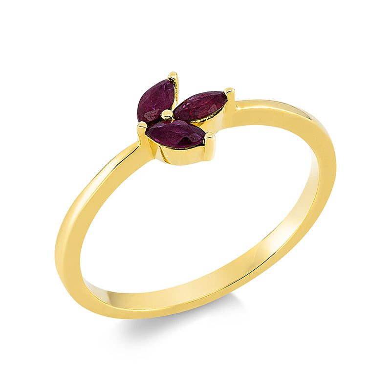 Ring mit Rubin  aus 750/-18 Karat Gelbgold  