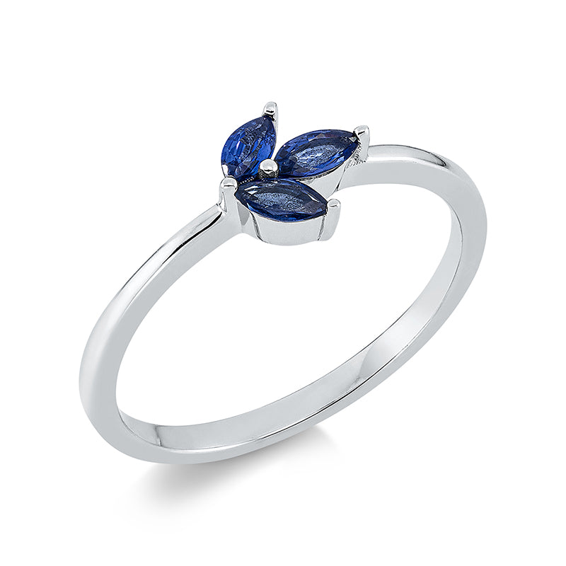 Ring mit Saphir  aus 750/-18 Karat Weißgold  