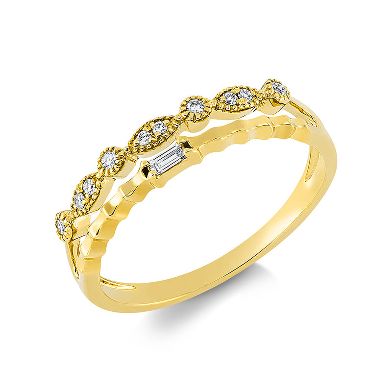 Ring    aus 750/-18 Karat Gelbgold mit 11 Diamanten 0