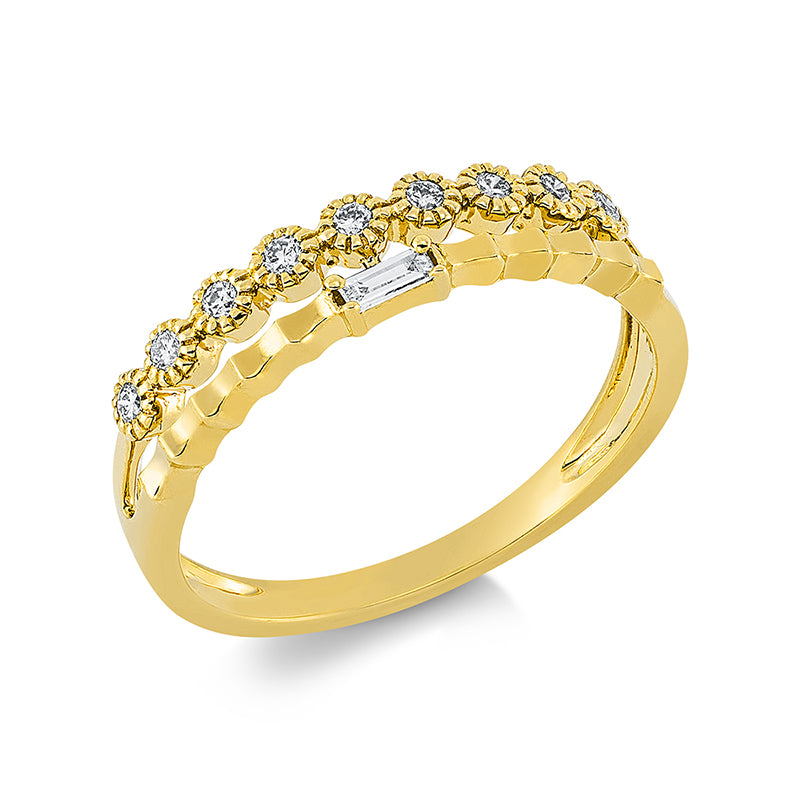 Ring    aus 750/-18 Karat Gelbgold mit 10 Diamanten 0
