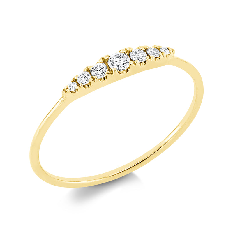 Ring    aus 750/-18 Karat Gelbgold mit 7 Diamanten 0