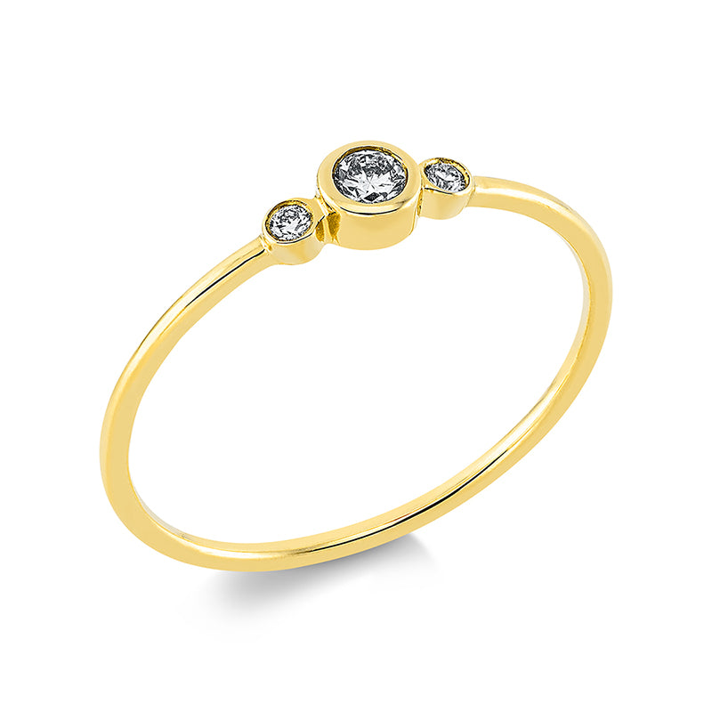 Ring    aus 750/-18 Karat Gelbgold mit 3 Diamanten 0